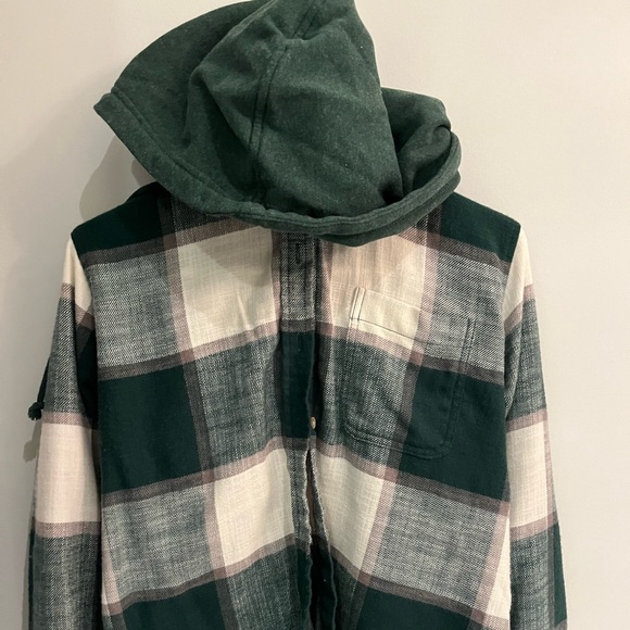 Green hooded flannel - Picture 1 of 2